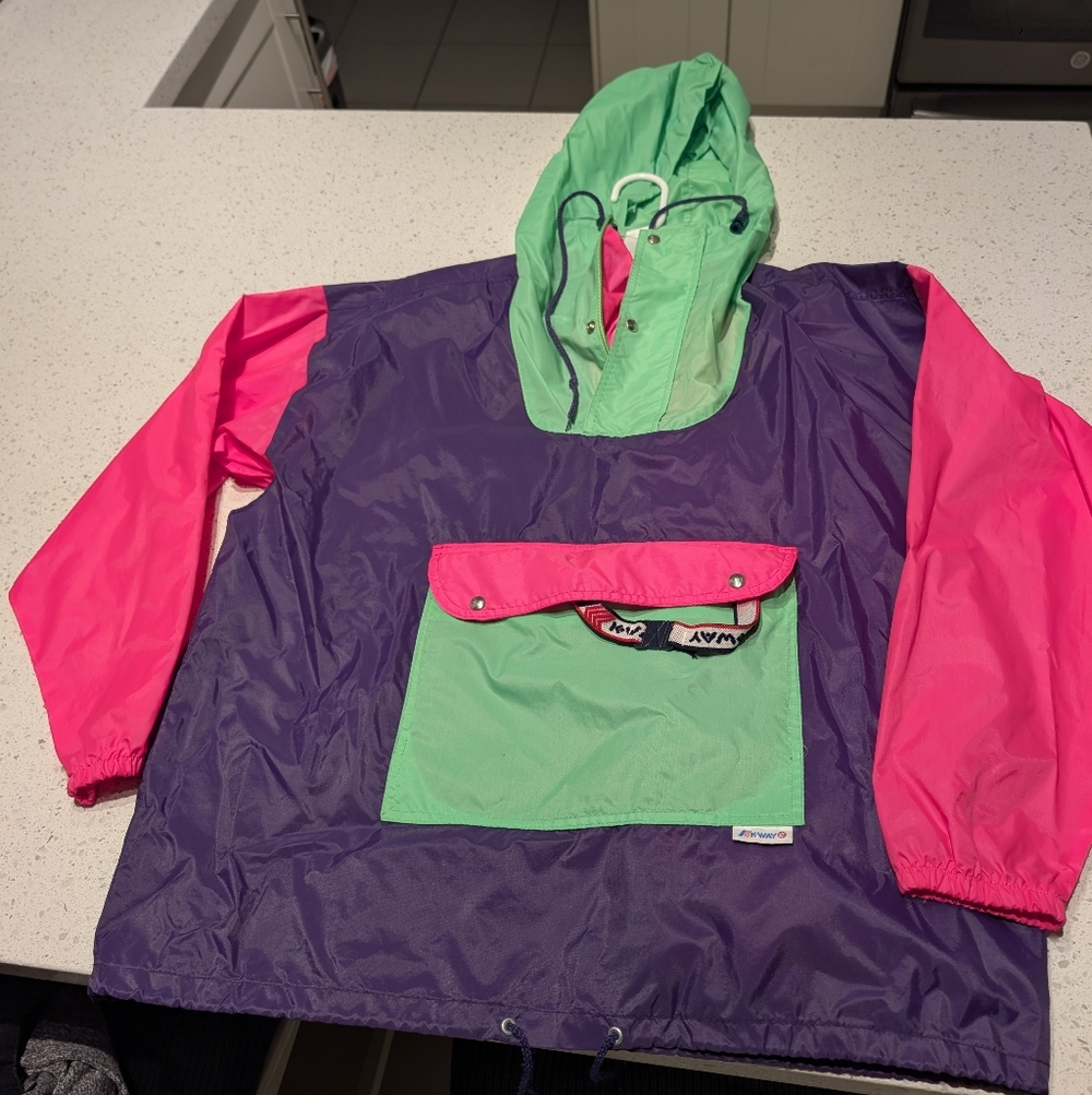RARE Vintage K-Way Colorblock Tracksuit Set – Anorak Jacket & Matching Pants